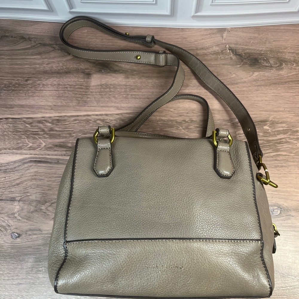 Liebeskind Berlin Satchel Bag Taupe Grey Pebbled Leather‎ Crossbody